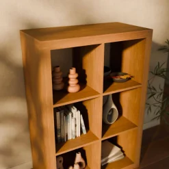 Libreria a 2 livelli con 6 scomparti