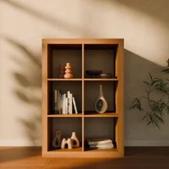 Libreria a 2 livelli con 6 scomparti