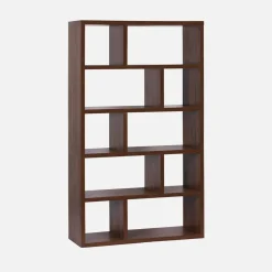 Libreria asimmetrica a 5 livelli con 10 scomparti
