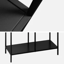 Libreria asimmetrica in metallo nero a 6 livelli