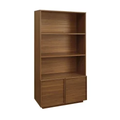 Libreria effetto legno con 2 ante a 5 livelli