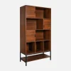 Libreria effetto legno tinto noce, 9 scomparti