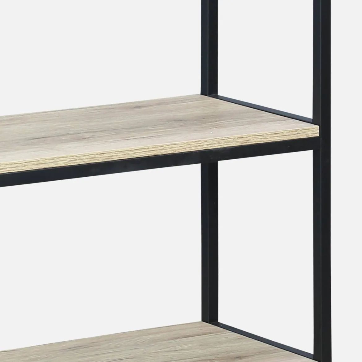 Libreria industriale in metallo e effetto legno, 3 livelli, 120cm