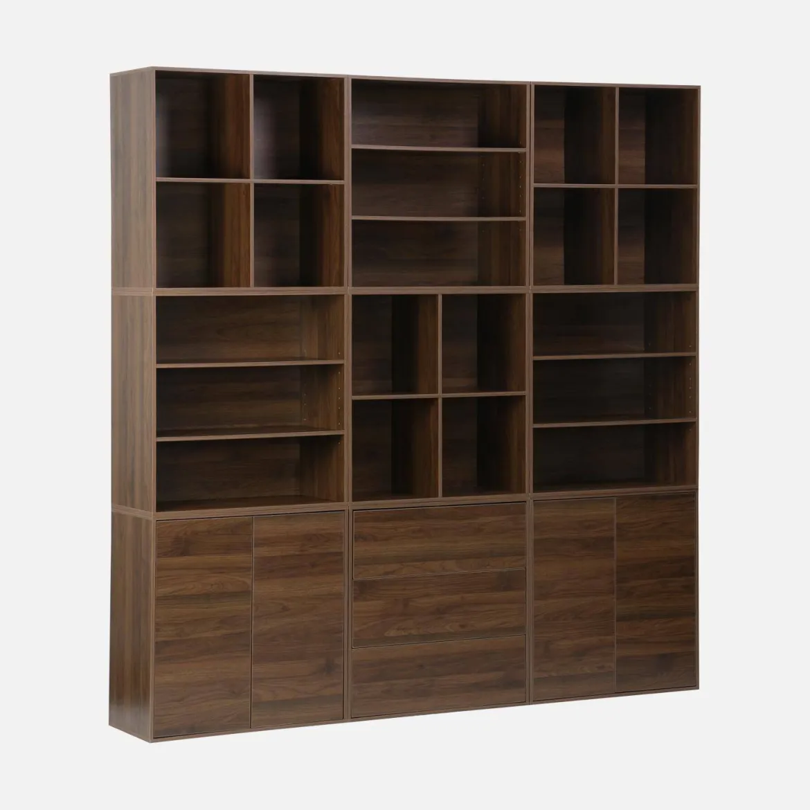 Libreria modulabile decorazione legno 9 elementi