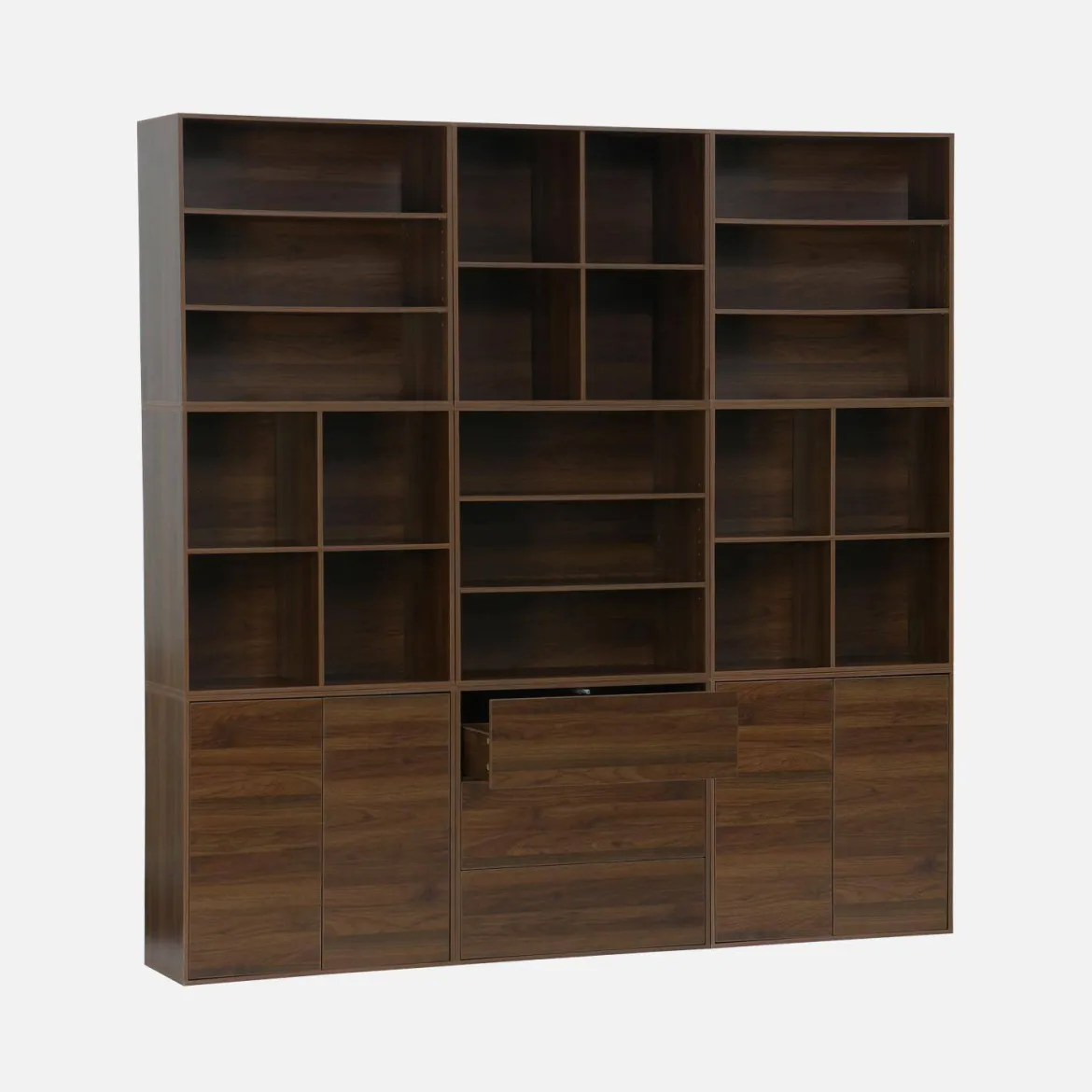 Libreria modulabile decorazione legno 9 elementi