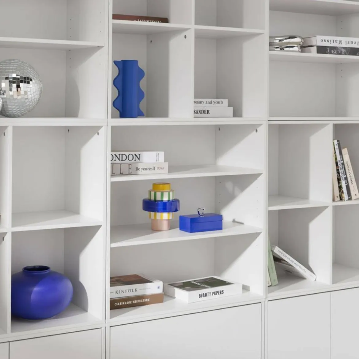 Libreria modulabile decorazione legno 9 elementi