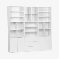 Libreria modulabile decorazione legno 9 elementi