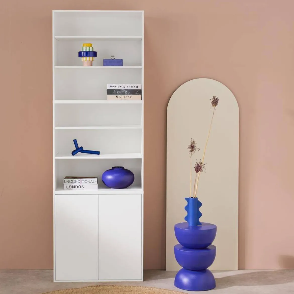 Libreria modulare con 2 ante e 5 livelli