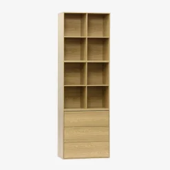 Libreria modulare in legno, 3 cassetti 8 vani