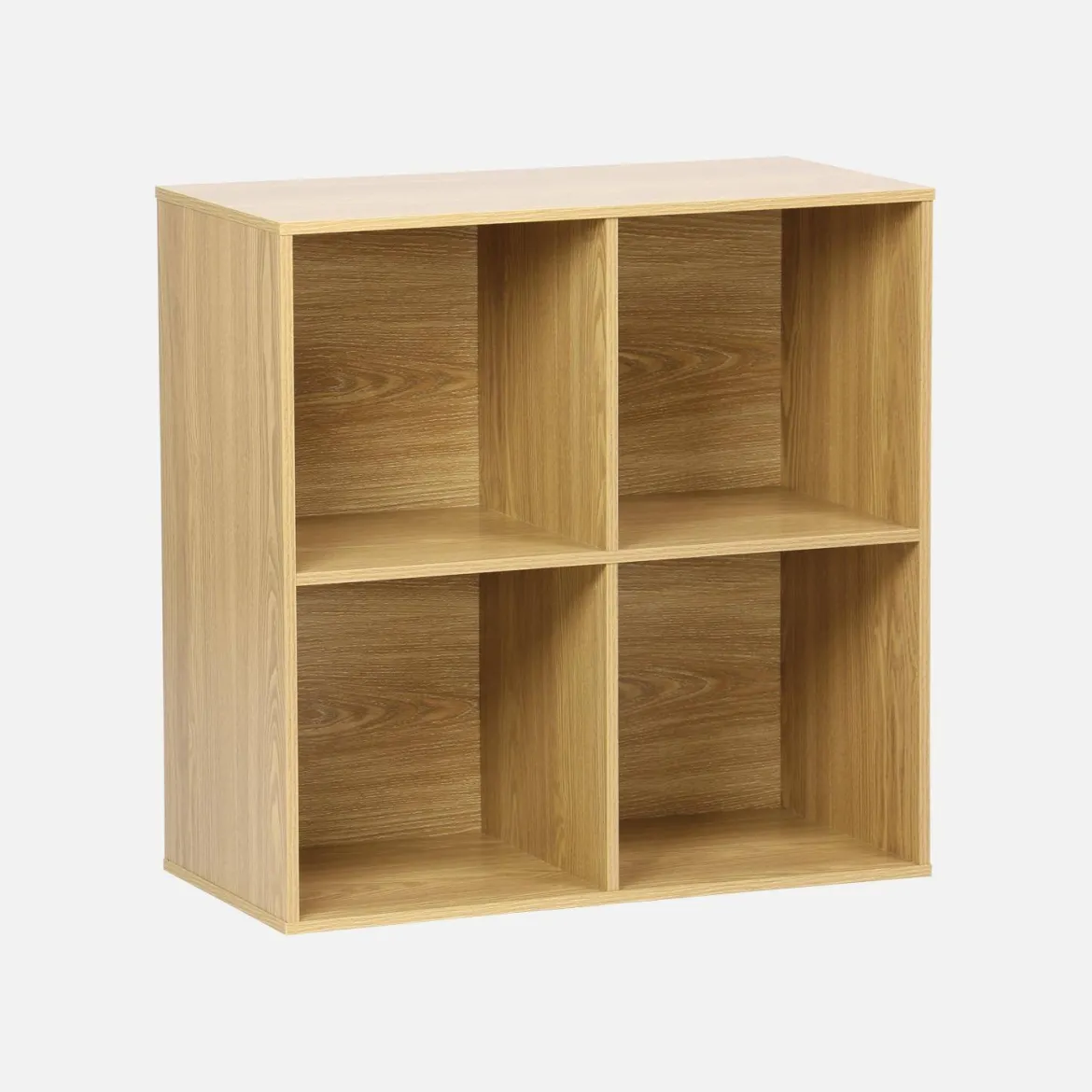 Libreria modulare in legno a 2 ripiani, 4 vani