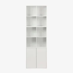 Libreria modulare in legno 3 elementi, 2 ante 8 vani