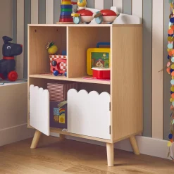 Libreria per bambini a 2 ripiani e 2 ante