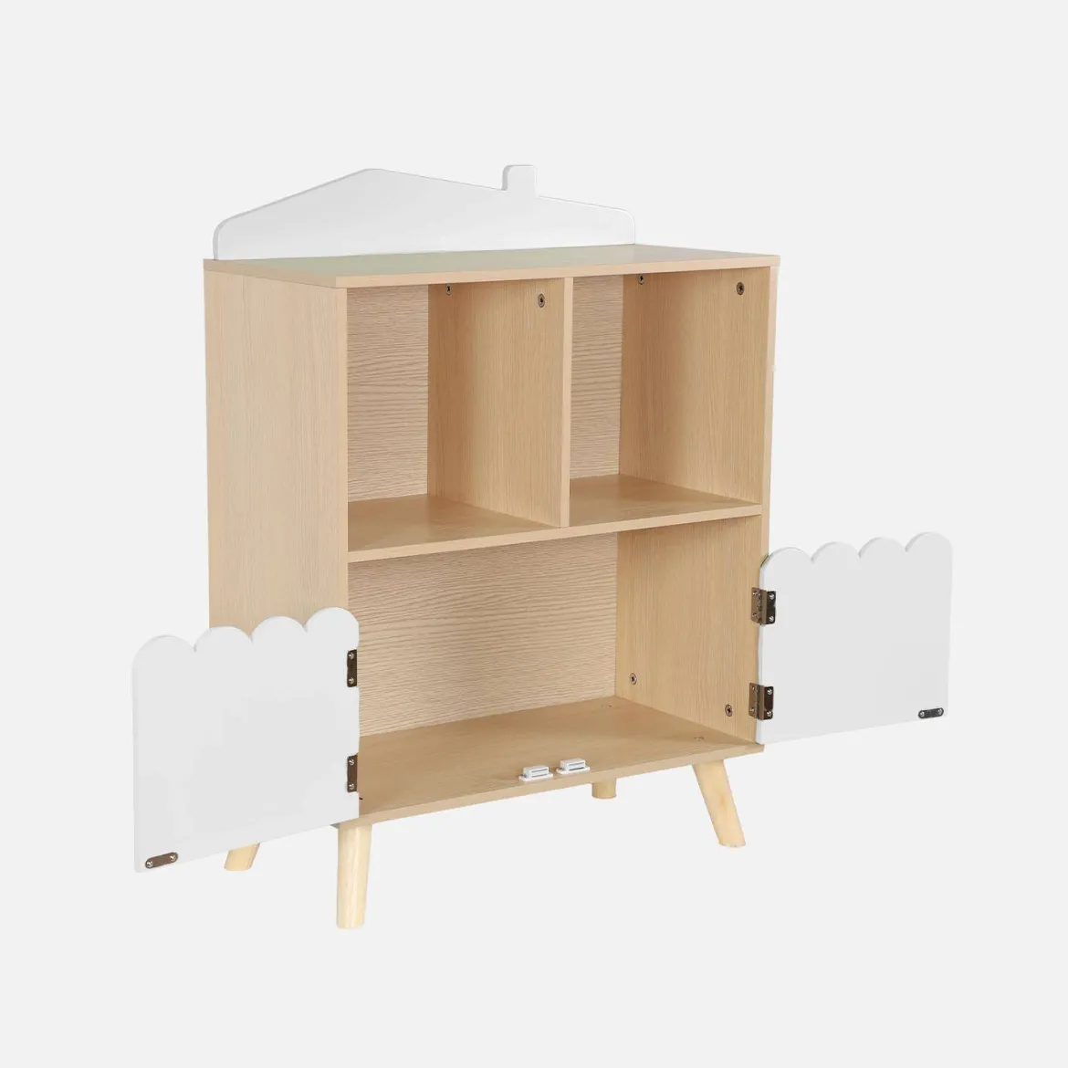 Libreria per bambini a 2 ripiani e 2 ante