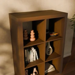 Libreria a 2 livelli con 6 scomparti