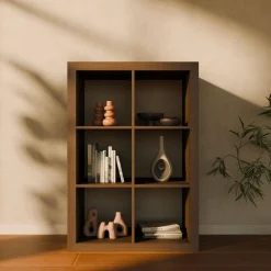 Libreria a 2 livelli con 6 scomparti