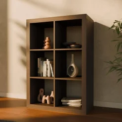 Libreria a 2 livelli con 6 scomparti