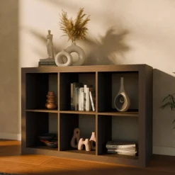 Libreria a 2 livelli con 6 scomparti