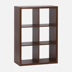 Libreria a 2 livelli con 6 scomparti