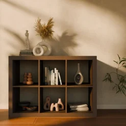 Libreria a 2 livelli con 6 scomparti