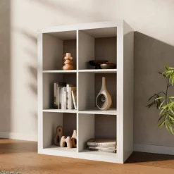 Libreria a 2 livelli con 6 scomparti