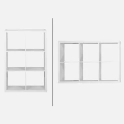 Libreria a 2 livelli con 6 scomparti