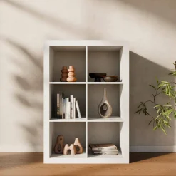 Libreria a 2 livelli con 6 scomparti