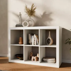 Libreria a 2 livelli con 6 scomparti