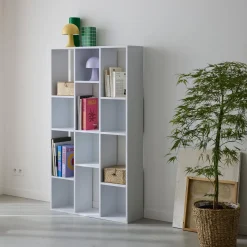Libreria a 3 livelli con 12 scomparti