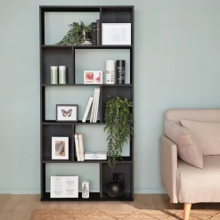 Libreria a 5 ripiani con 10 vani
