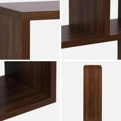 Libreria asimmetrica a 3 livelli con 6 vani