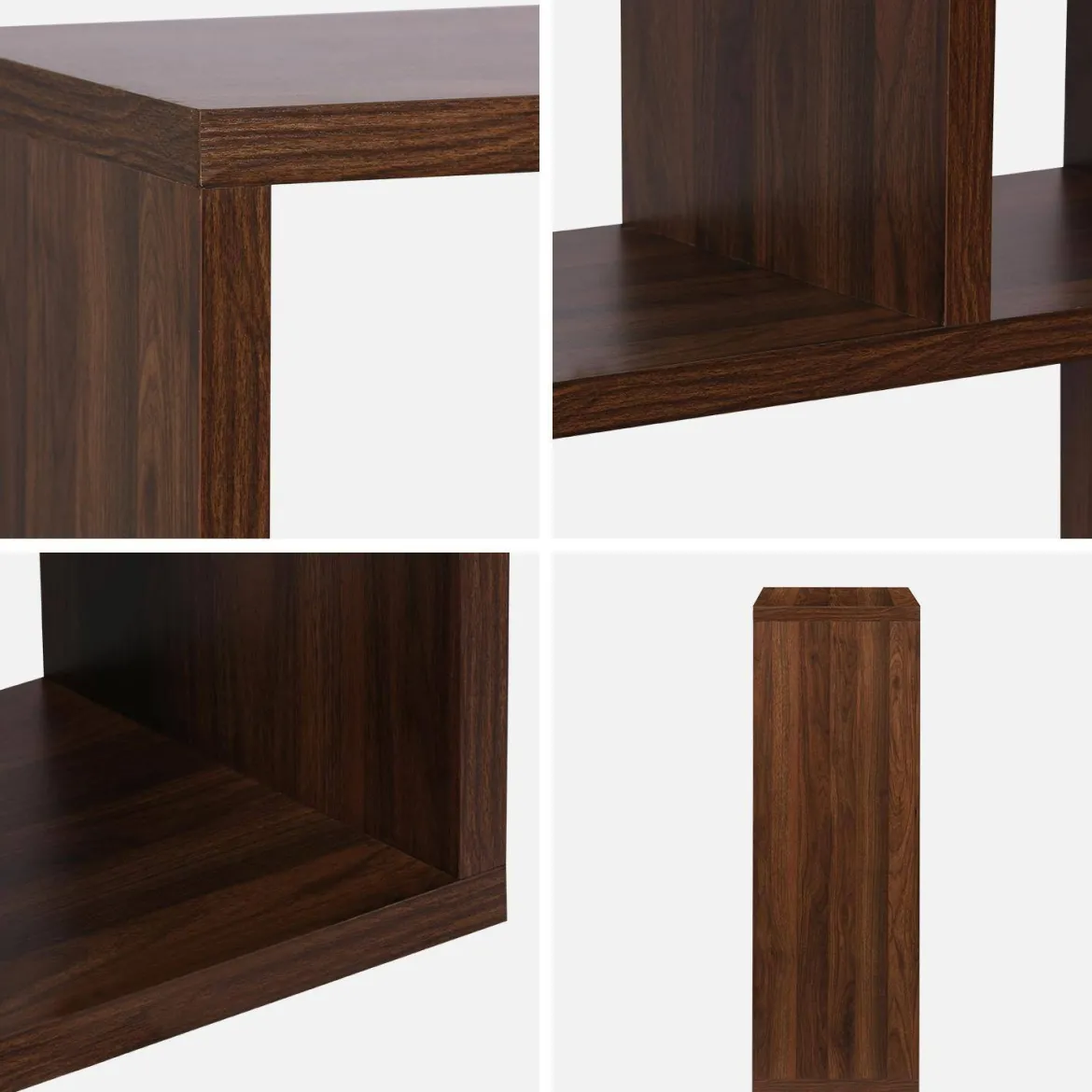Libreria asimmetrica a 3 livelli con 6 vani