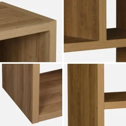 Libreria asimmetrica a 5 livelli con 10 scomparti