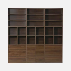 Libreria in legno a 3 ripiani, 2 mensole
