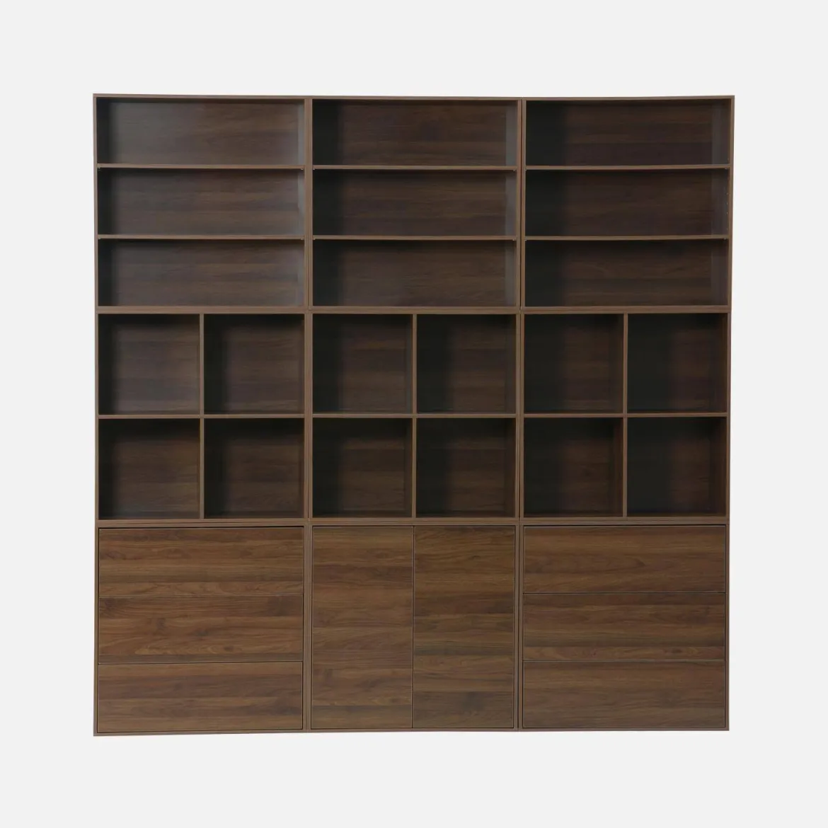 Libreria in legno a 3 ripiani, 2 mensole