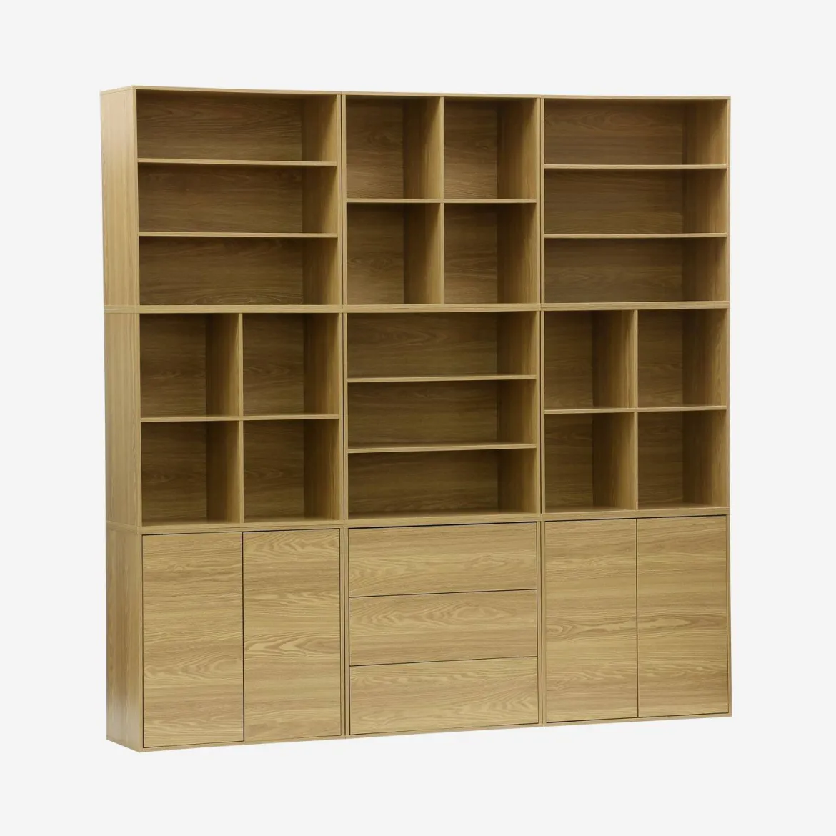 Libreria modulabile decorazione legno 9 elementi
