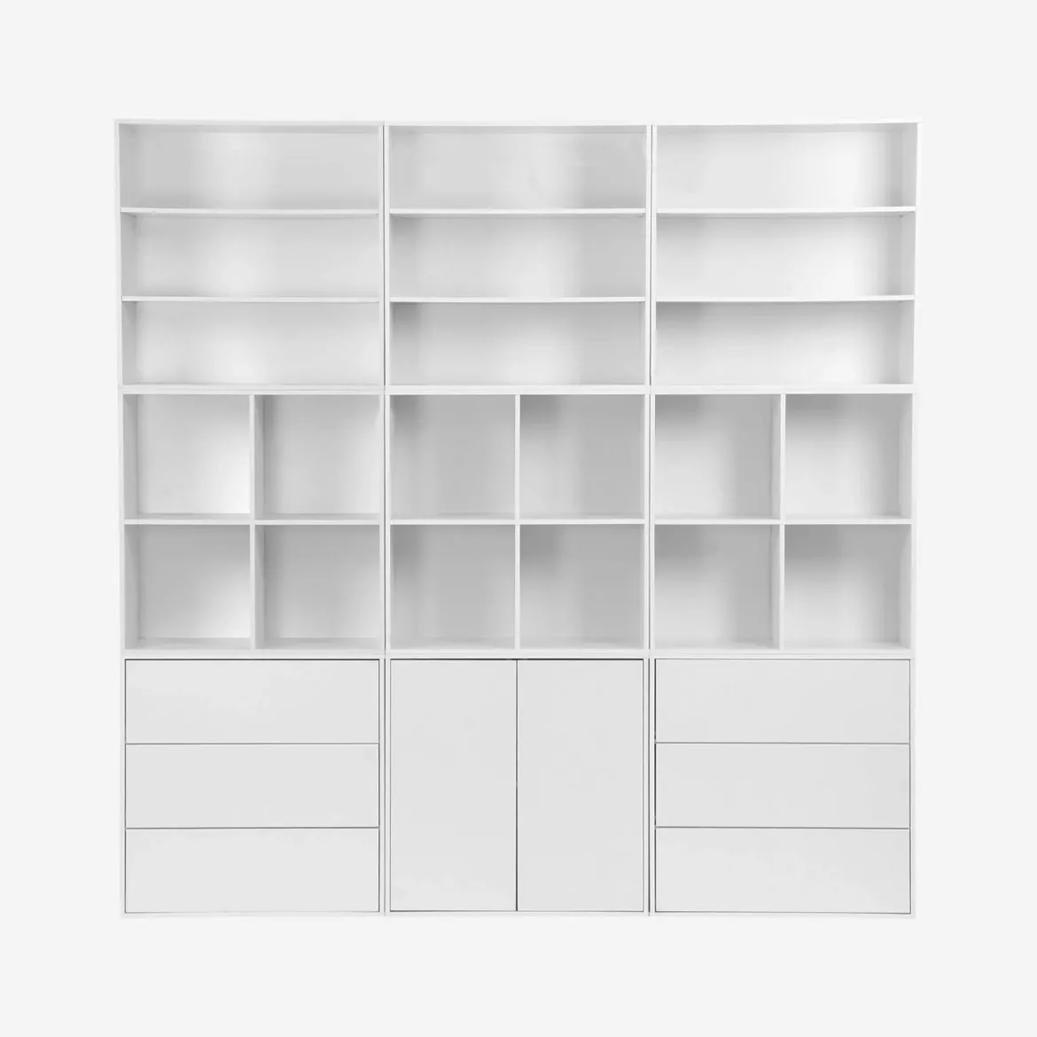 Libreria modulare decorativa in legno con 9 elementi