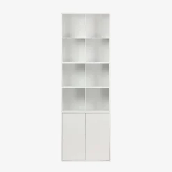 Libreria modulare in legno a 2 ripiani, 4 vani