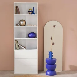 Libreria modulare in legno, 3 cassetti 8 vani