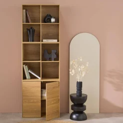 Libreria modulare in legno 3 elementi, 2 ante 8 vani