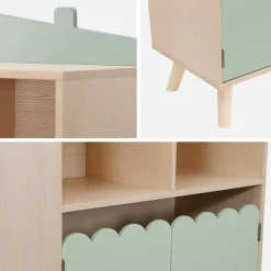 Libreria per bambini a 2 ripiani e 2 ante