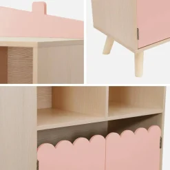 Libreria per bambini a 2 ripiani e 2 ante