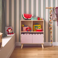 Libreria per bambini a 2 ripiani e 2 ante