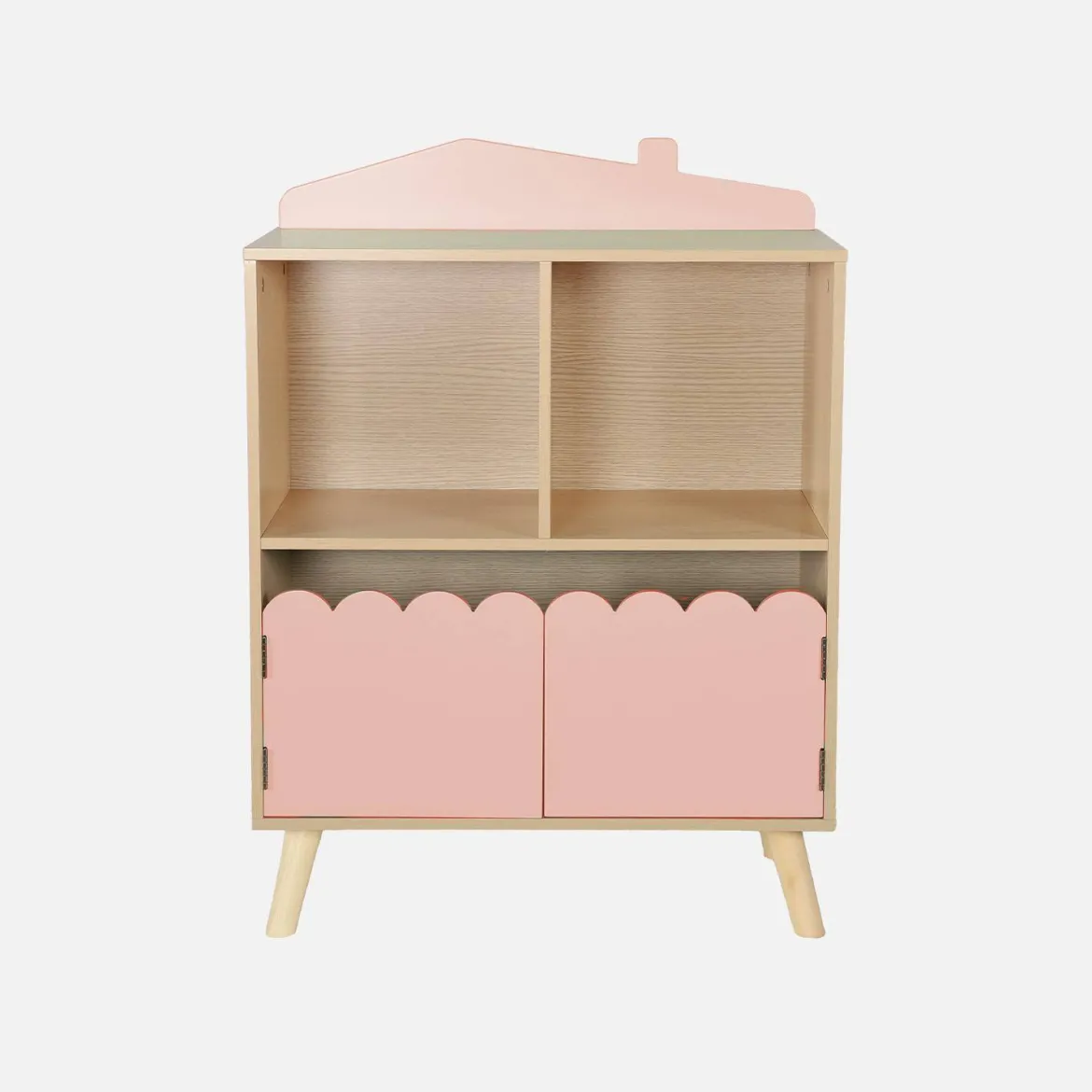 Libreria per bambini a 2 ripiani e 2 ante