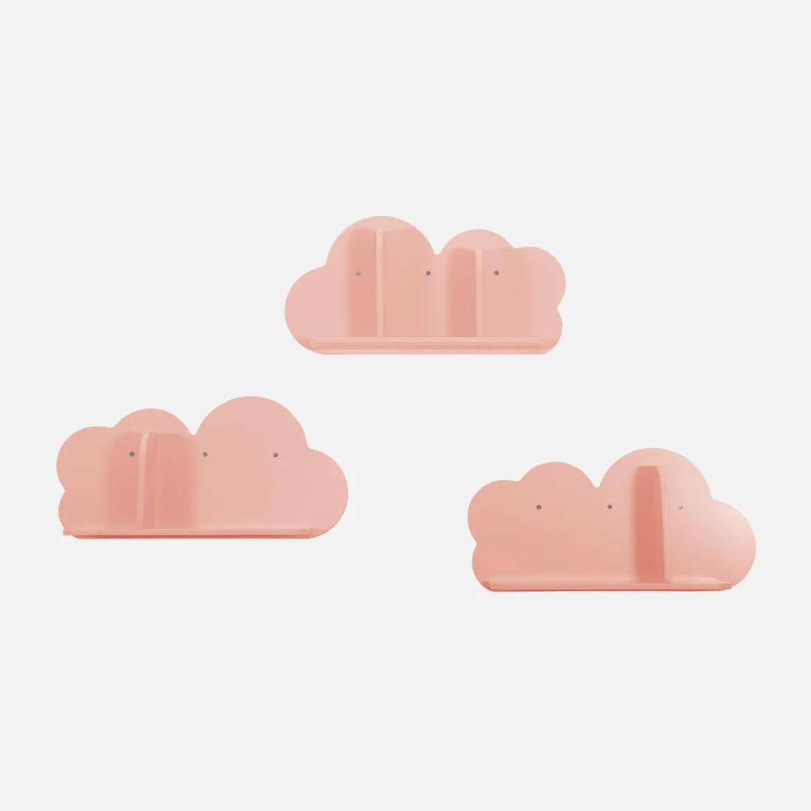 Mensole da parete nuvole per la cameretta dei bambini, set di 3