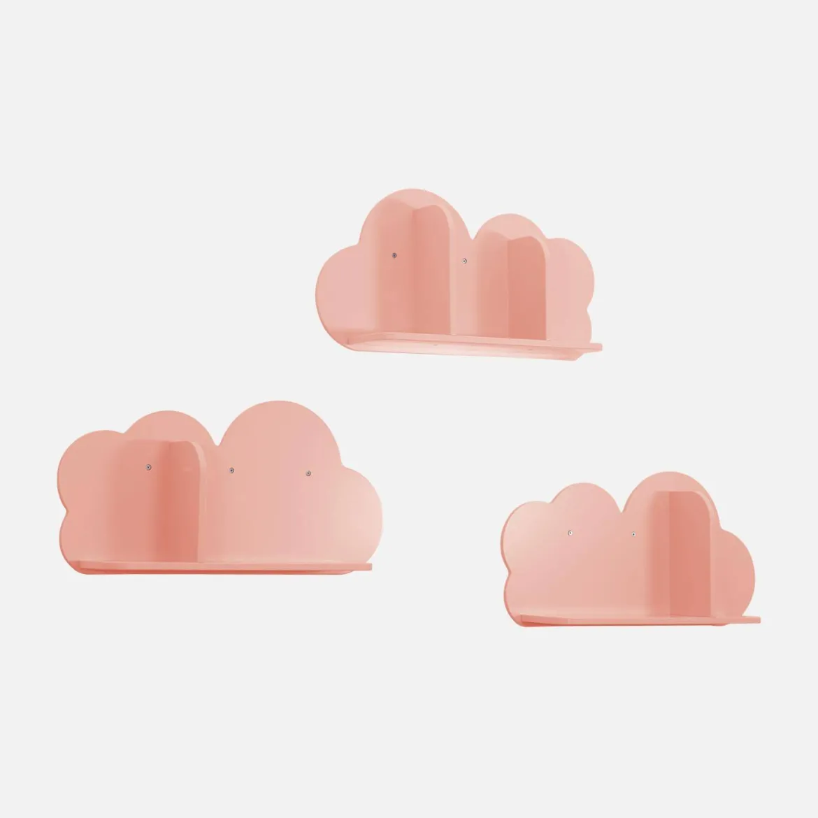 Mensole da parete nuvole per la cameretta dei bambini, set di 3