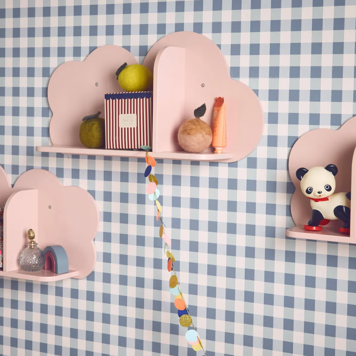 Mensole da parete nuvole per la cameretta dei bambini, set di 3