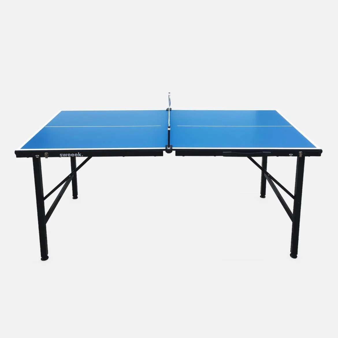 Mini tavolo da ping pong per interni pieghevole con 4 racchette e 6 palline, 150cm