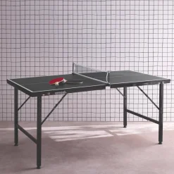 Mini tavolo da ping pong pieghevole per interni con 2 racchette e 3 palline, 150cm