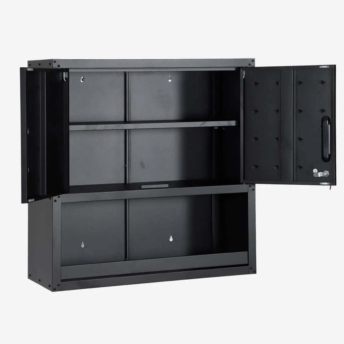 Mobile alto contenitore per garage con scaffale