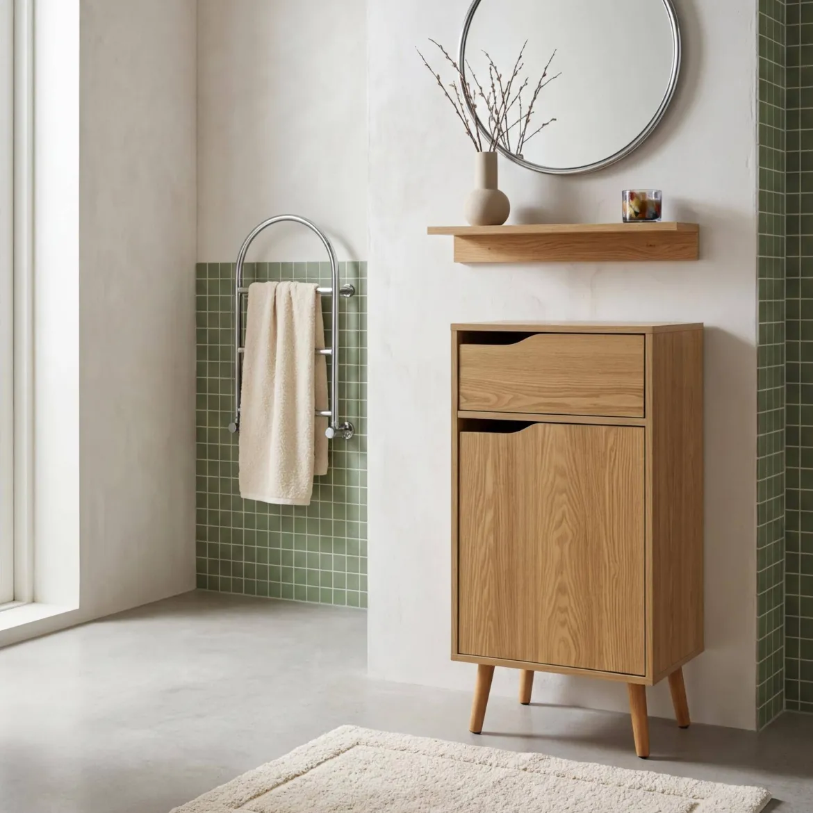 Mobile bagno vintage decorazione legno